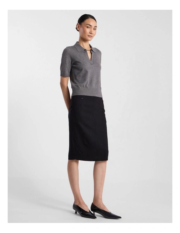 Edna Pencil Skirt in Black image 2