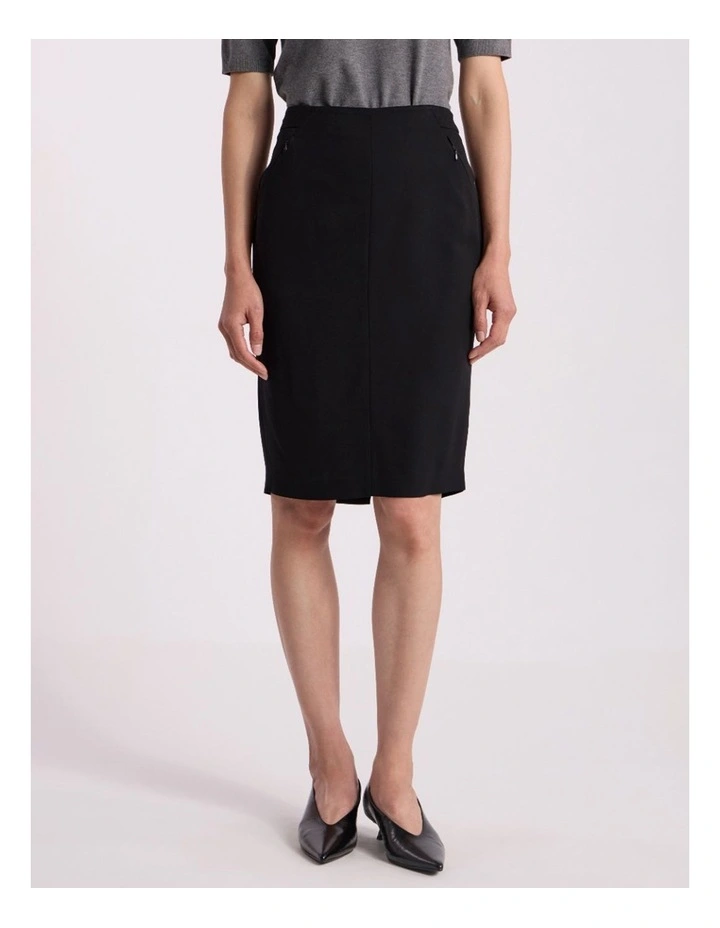 Edna Pencil Skirt in Black image 2
