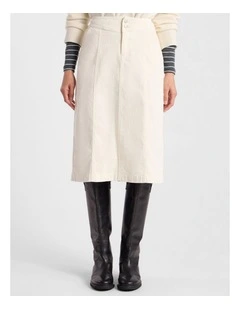 Iiona Corduroy Skirt in Ivory