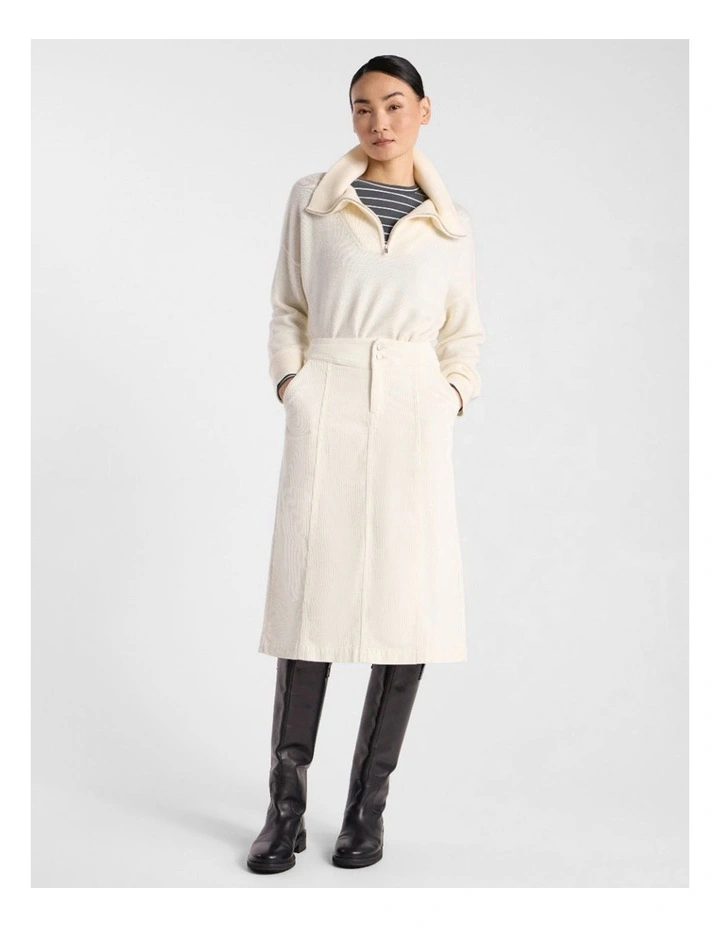 Iiona Corduroy Skirt in Ivory image 1