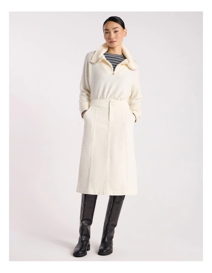 Iiona Corduroy Skirt in Ivory image 1
