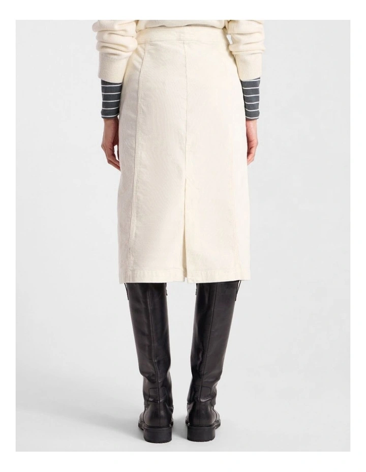 Iiona Corduroy Skirt in Ivory image 3