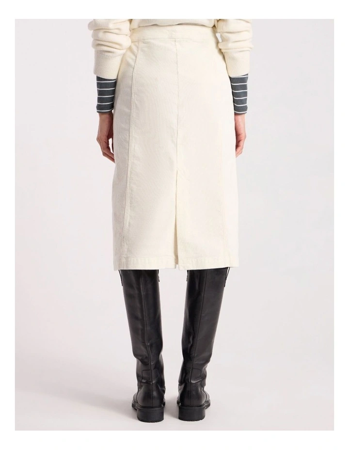 Iiona Corduroy Skirt in Ivory image 5