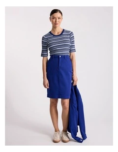 Marnie Denim Skirt in Ocean Blue
