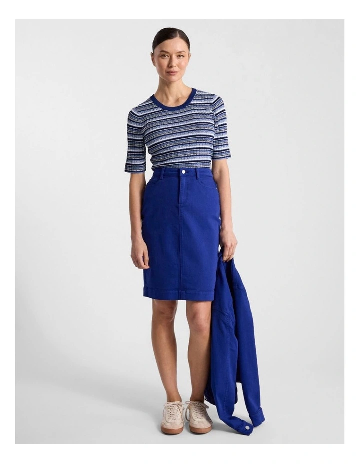 Marnie Denim Skirt in Ocean Blue image 2