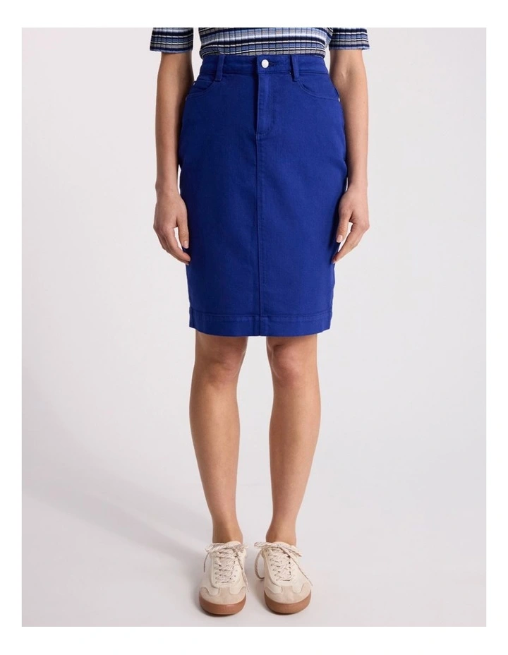 Marnie Denim Skirt in Ocean Blue image 2