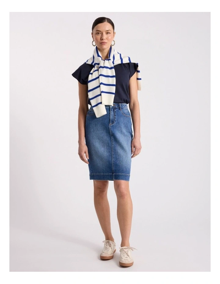 Marnie Denim Skirt in Mid Wash image 1