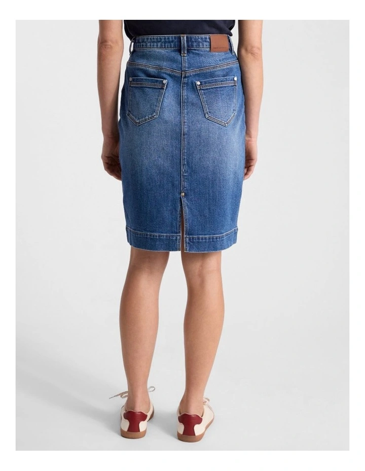 Marnie Denim Skirt in Mid Wash image 3