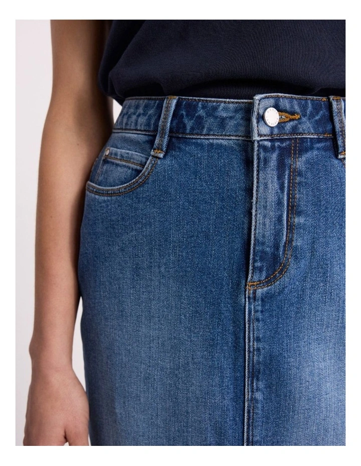 Marnie Denim Skirt in Mid Wash image 3