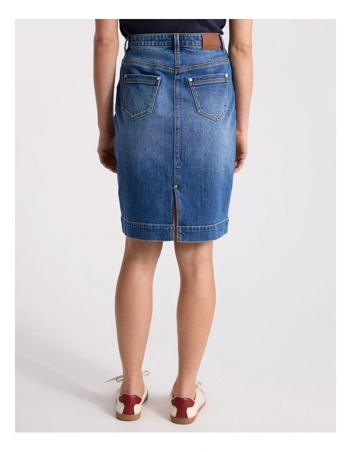 Marnie Denim Skirt in Mid Wash image 4