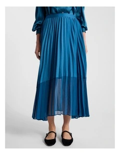 Donni Pleated Skirt in Prussian Blue