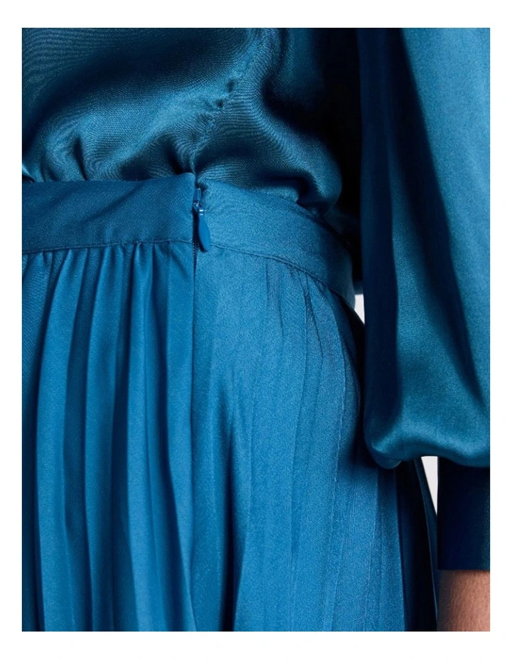 Donni Pleated Skirt in Prussian Blue image 4
