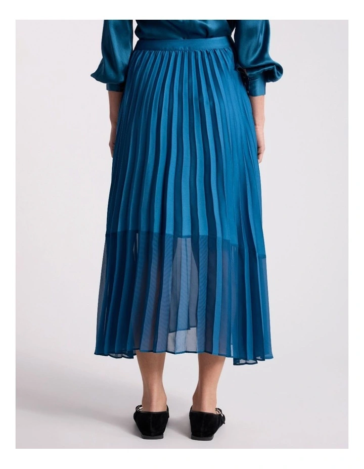 Donni Pleated Skirt in Prussian Blue image 5