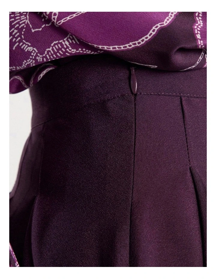 Effie Pleat Midi Skirt in Eggplant image 4