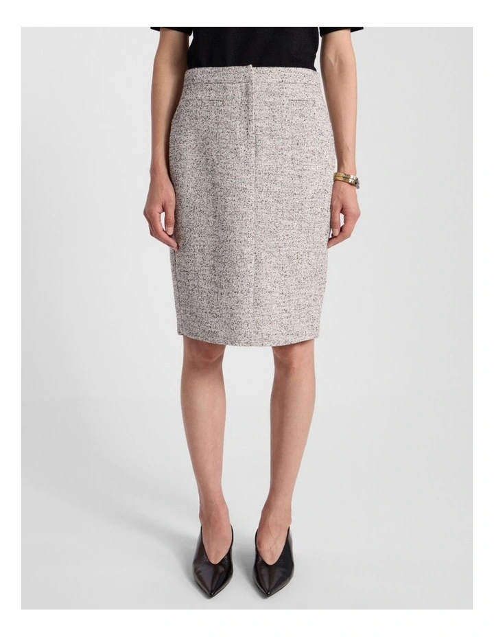 Ennaria Pencil Skirt in Ivory/Black image 1