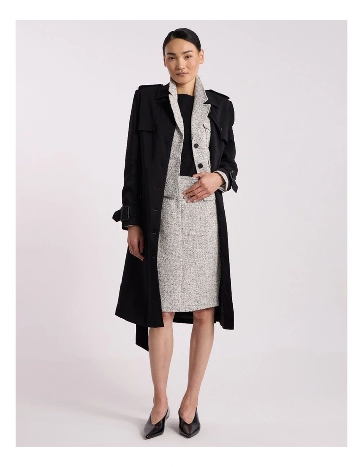 Ennaria Pencil Skirt in Ivory/Black image 1