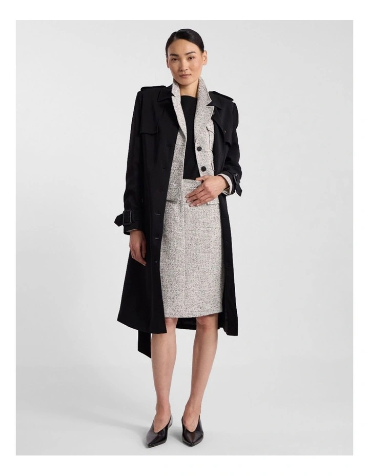 Ennaria Pencil Skirt in Ivory/Black image 2