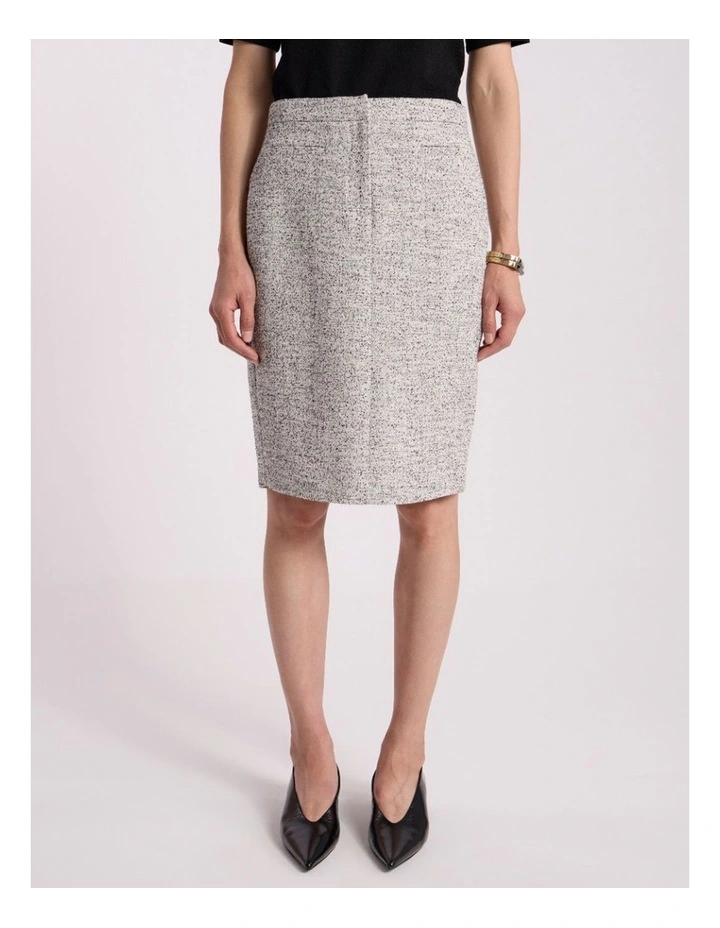 Ennaria Pencil Skirt in Ivory/Black image 2