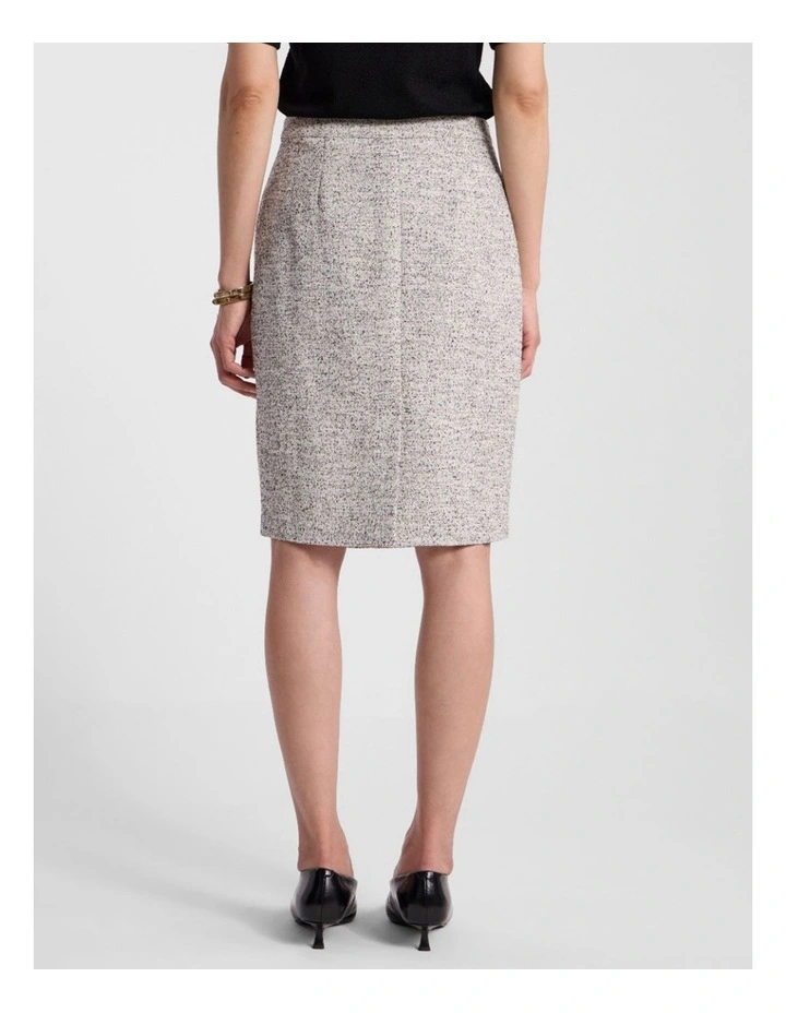 Ennaria Pencil Skirt in Ivory/Black image 3