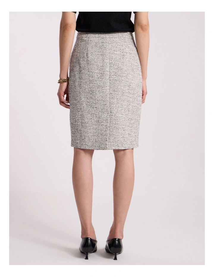 Ennaria Pencil Skirt in Ivory/Black image 4