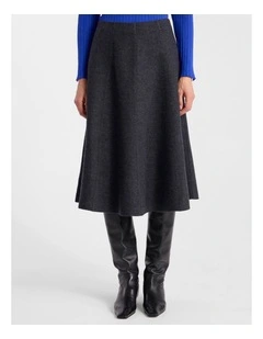 Elvira Felted Wool Skirt in Charcoal