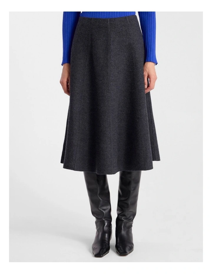 Elvira Felted Wool Skirt in Charcoal image 1