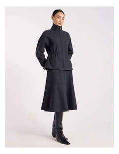 Elvira Felted Wool Skirt in Charcoal