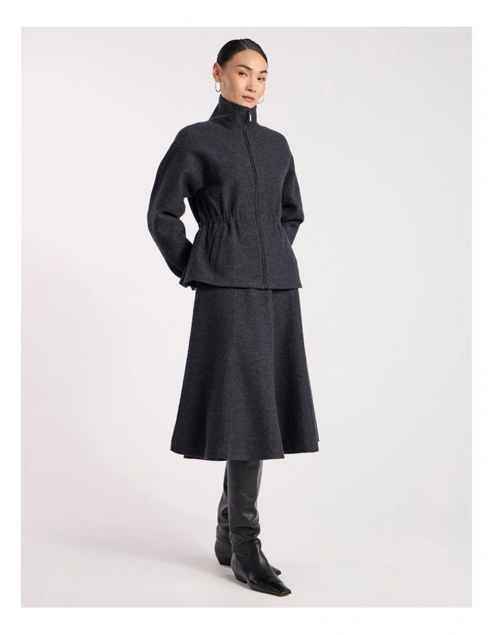 Elvira Felted Wool Skirt in Charcoal image 1