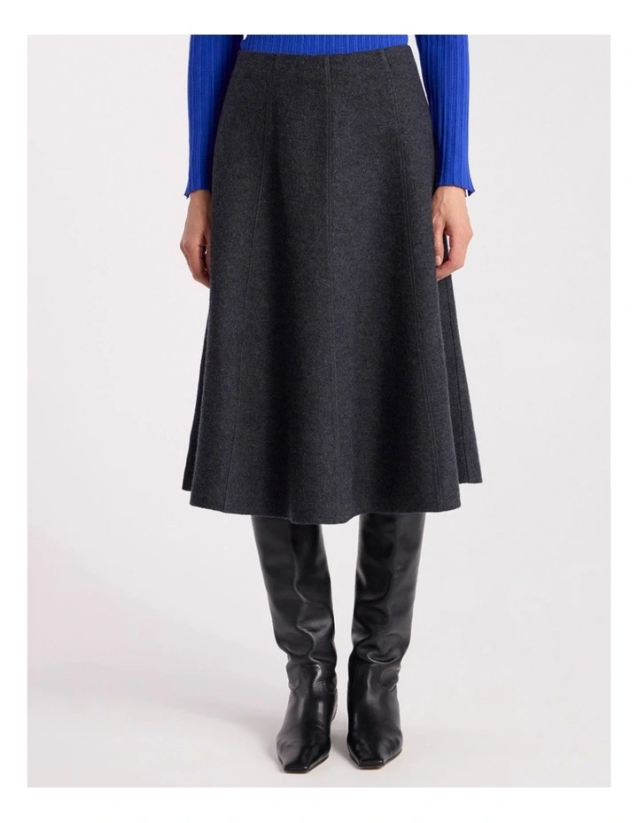 Elvira Felted Wool Skirt in Charcoal image 2