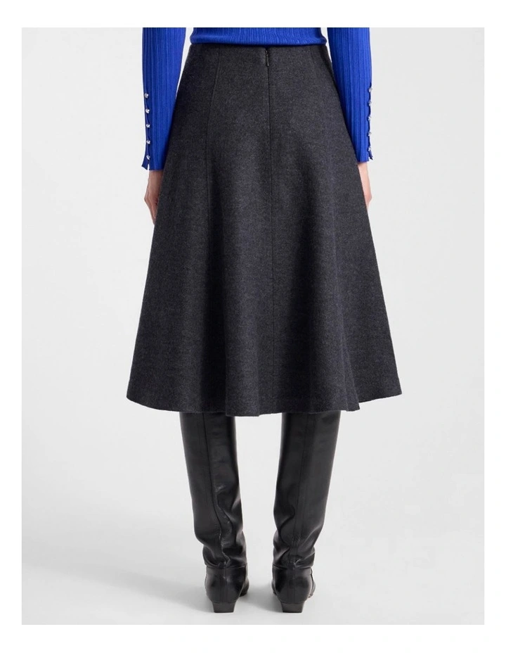 Elvira Felted Wool Skirt in Charcoal image 3