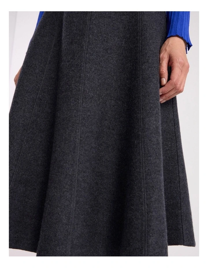 Elvira Felted Wool Skirt in Charcoal image 3