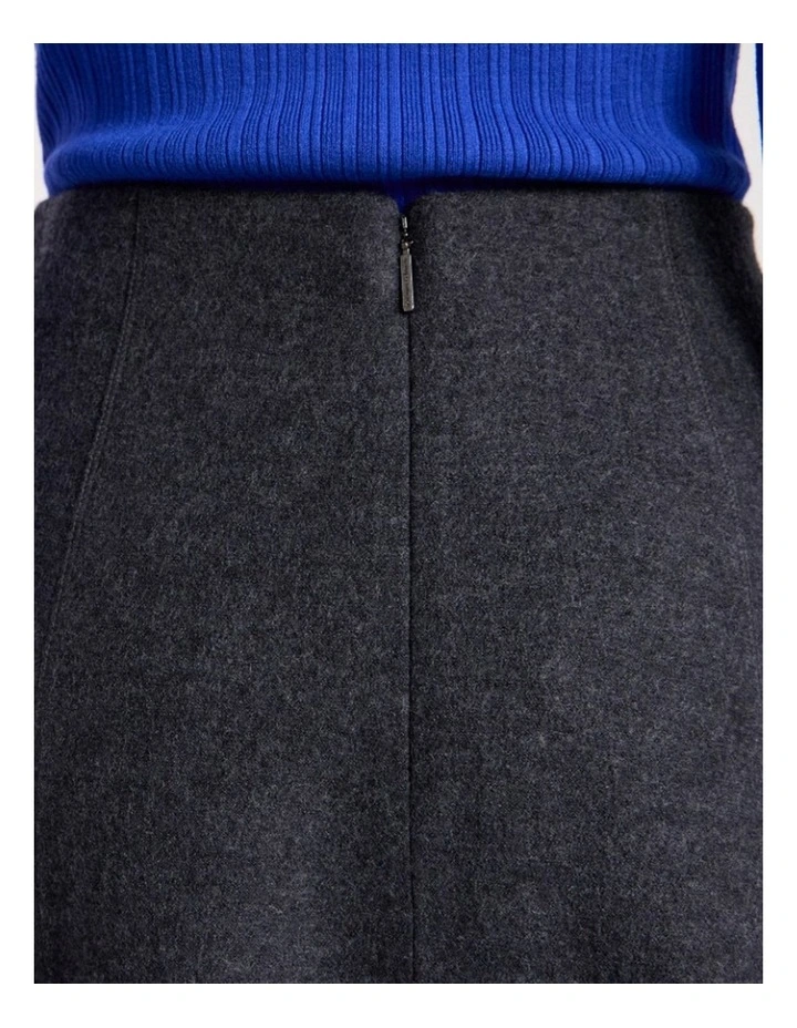 Elvira Felted Wool Skirt in Charcoal image 4