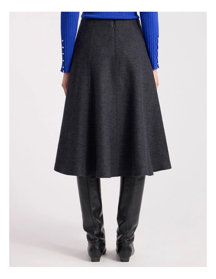 Elvira Felted Wool Skirt in Charcoal image 5
