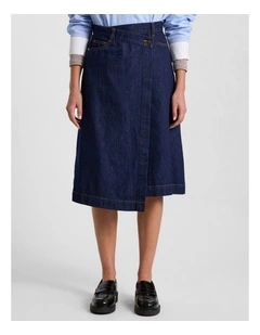 Camilla Denim Wrap Skirt in Indigo