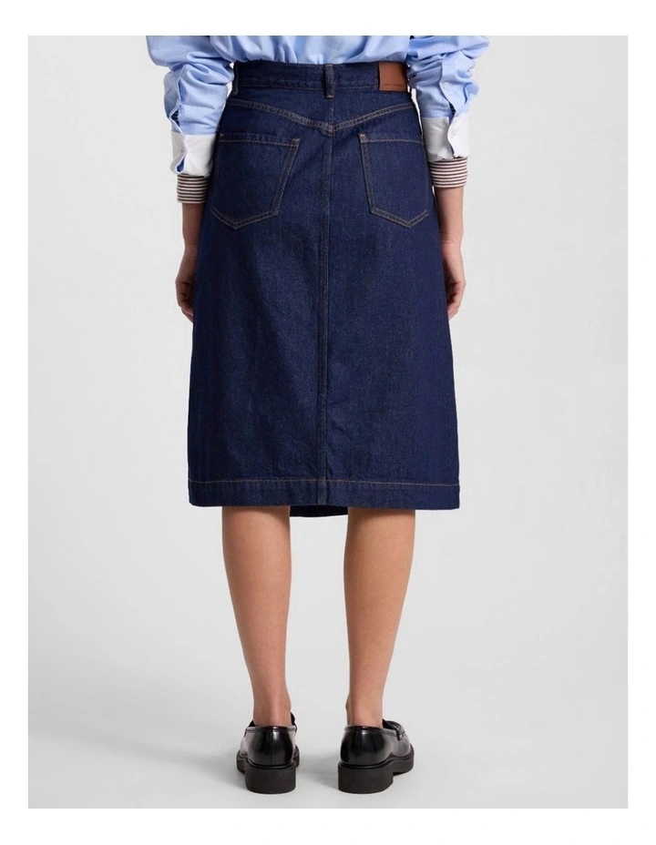 Camilla Denim Wrap Skirt in Indigo image 3
