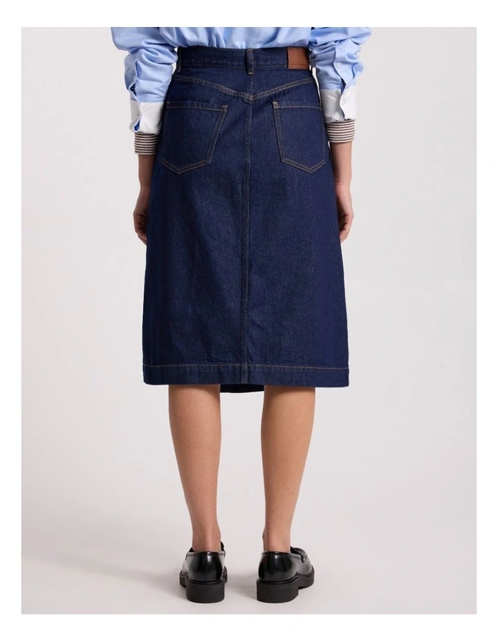 Camilla Denim Wrap Skirt in Indigo image 4
