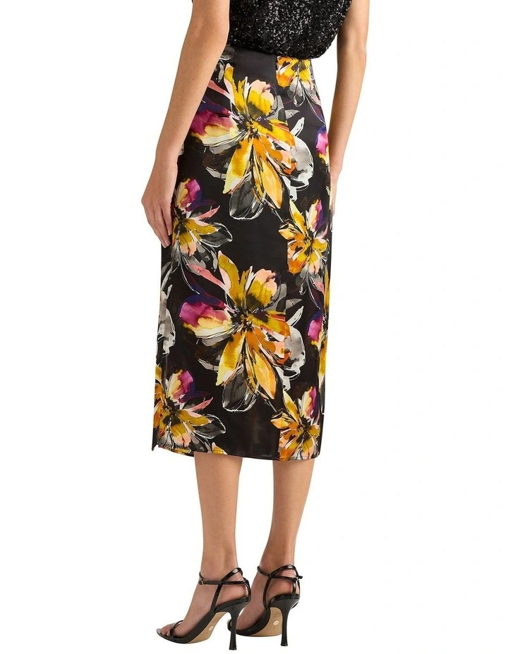 Aramenta Silk Skirt in Black Multi image 2