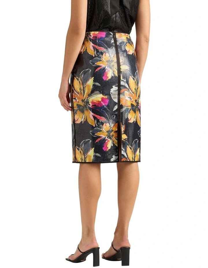 Aramenta Sequin Skirt in Black Multi image 2