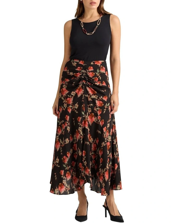 Tanny Viscose Skirt in Black Multi image 1