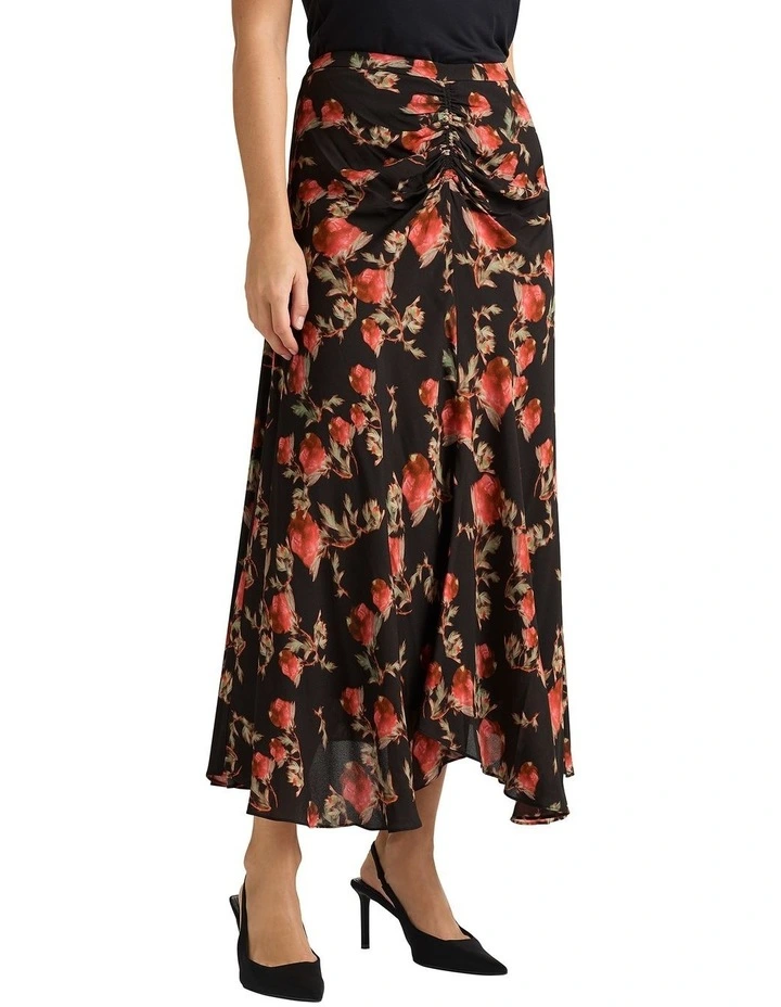 Tanny Viscose Skirt in Black Multi image 2