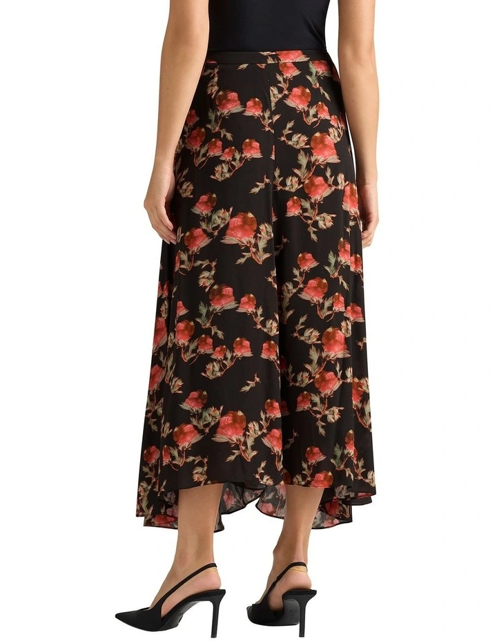 Tanny Viscose Skirt in Black Multi image 4