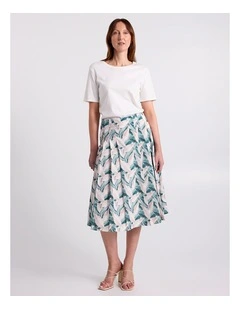 Cyrus Cotton Skirt in Green Multi