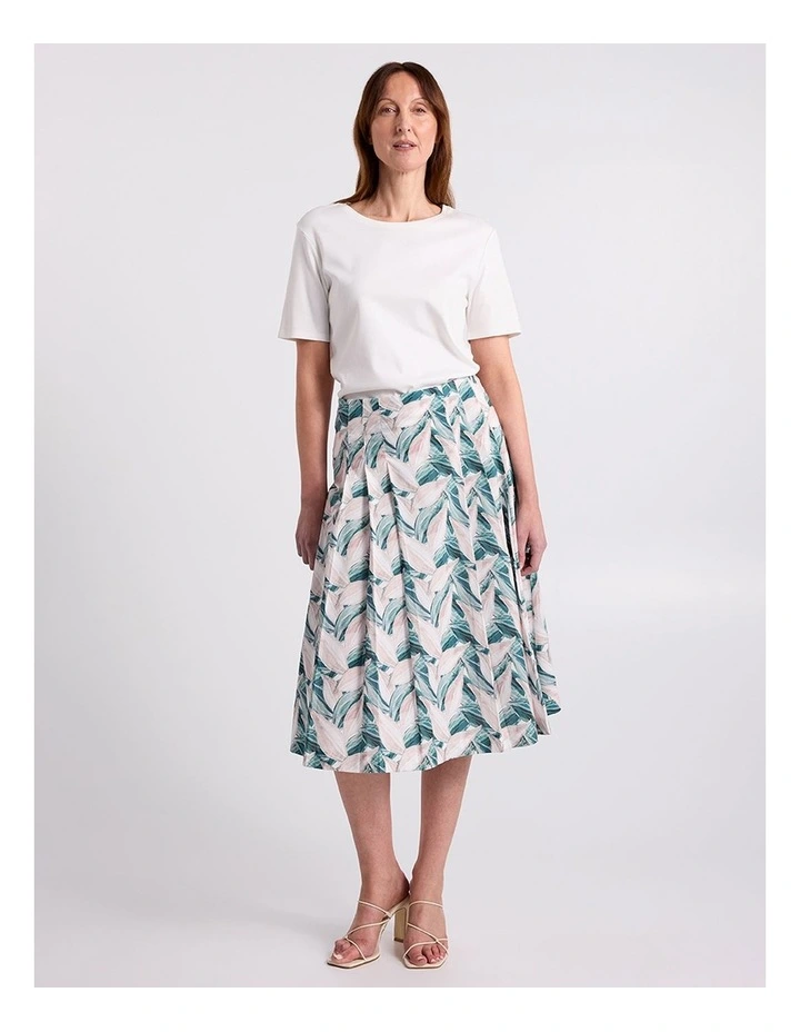 Cyrus Cotton Skirt in Green Multi image 1
