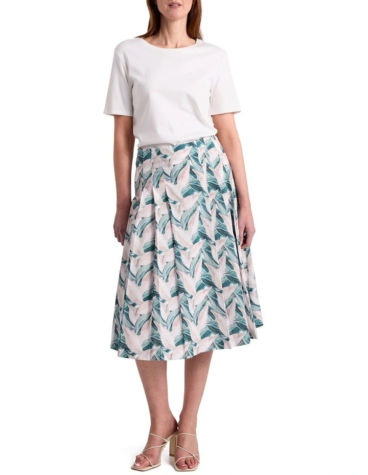 Cyrus Cotton Skirt in Green Multi image 1