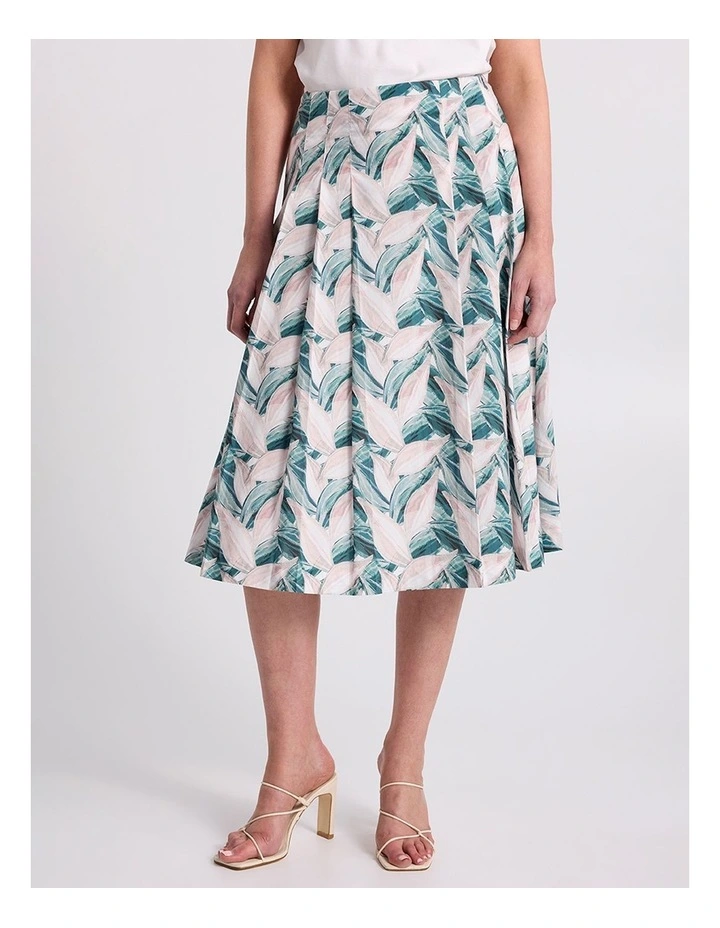 Cyrus Cotton Skirt in Green Multi image 2