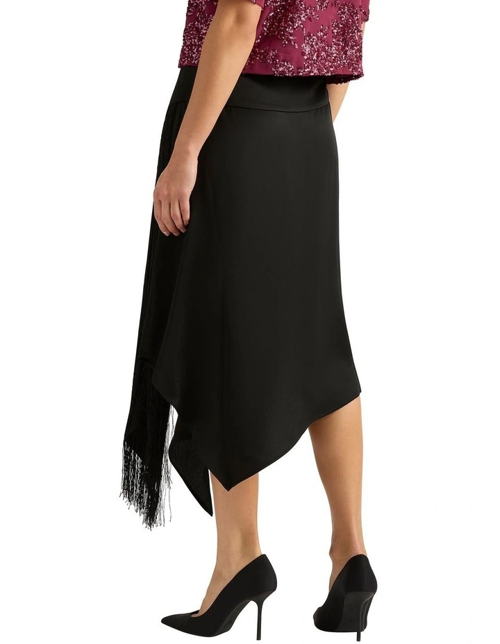 Hayes Fringe Skirt in Black image 2