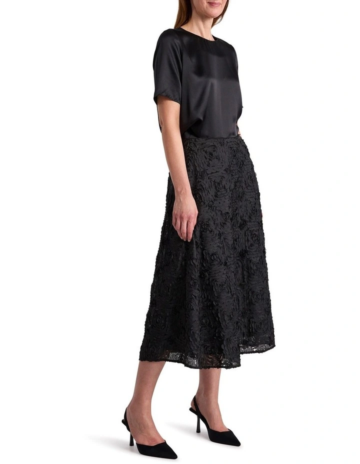 Lumen Midi Skirt in Black image 1