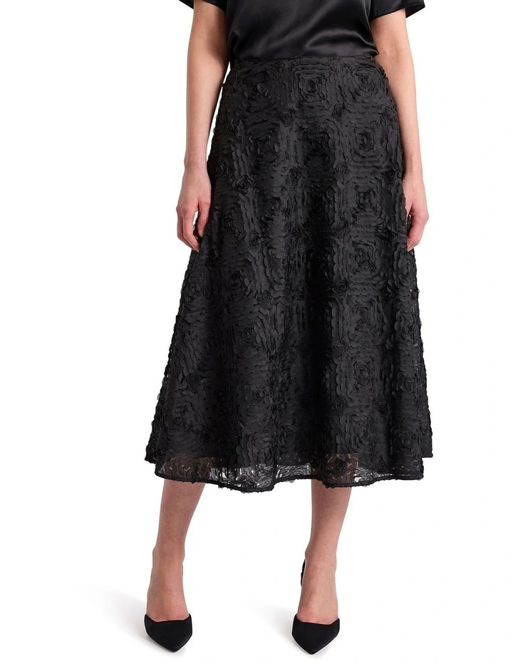 Lumen Midi Skirt in Black image 2