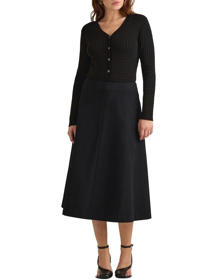Reona Midi Skirt in Black image 1