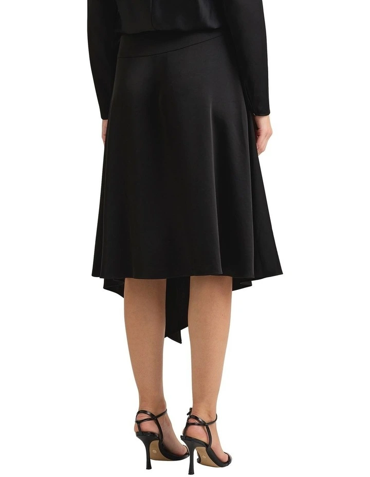 Hattie Satin Skirt in Black image 3